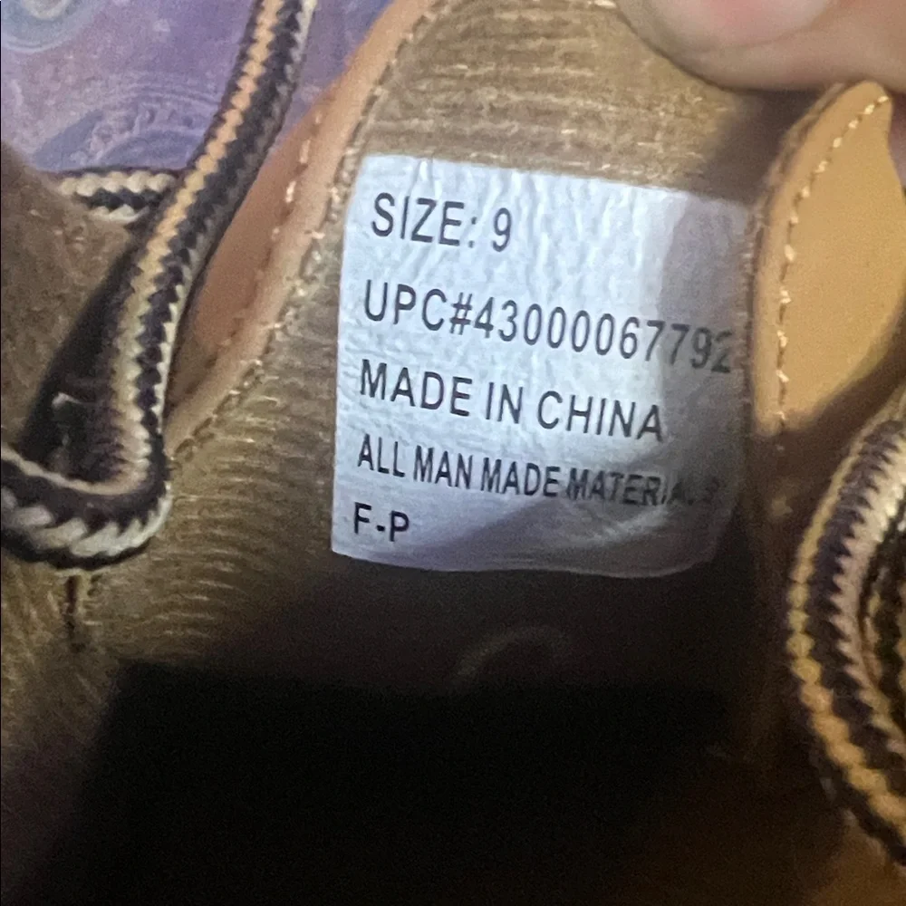 Tan Ankle Boots with Plaid Cuff - Picture 7 of 8